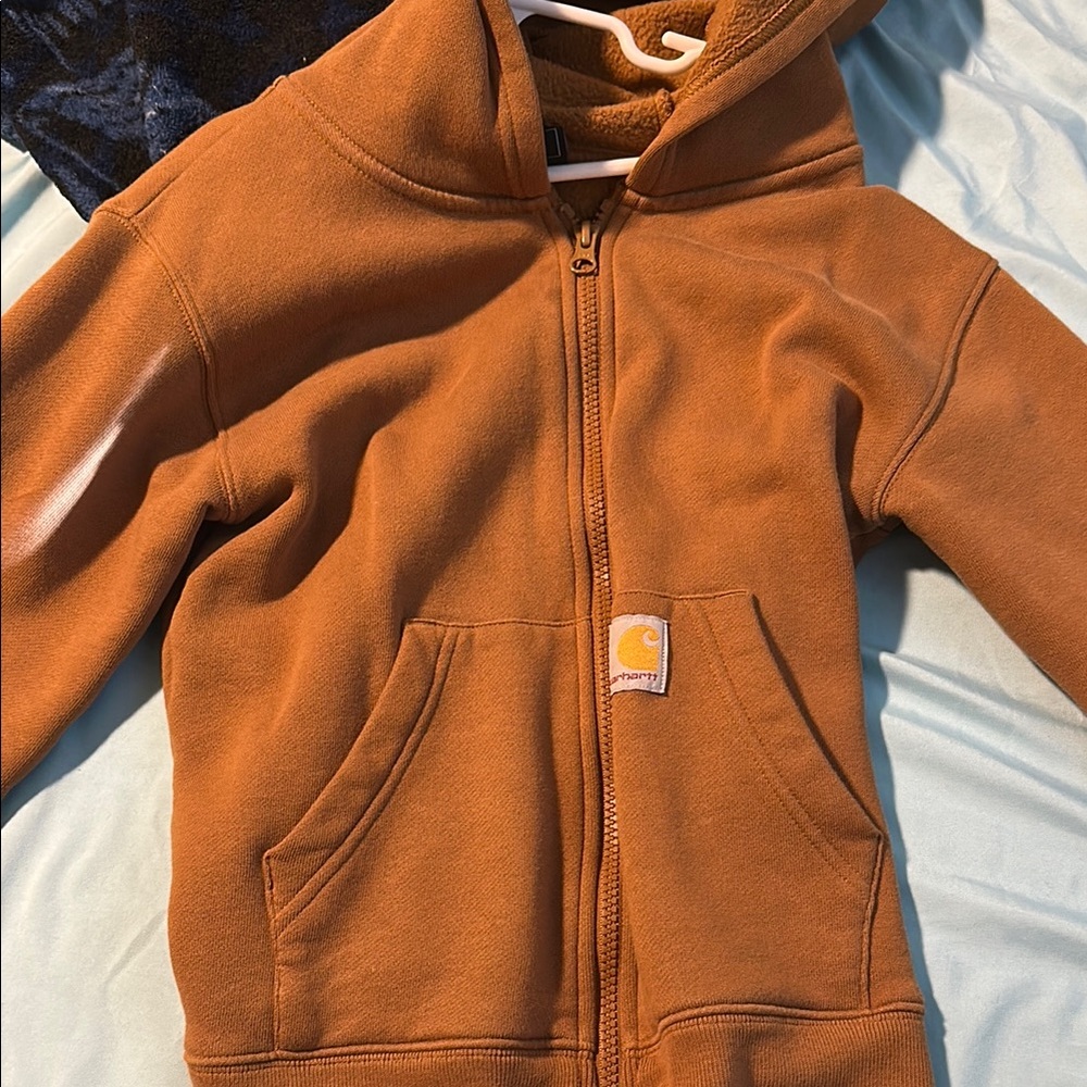 Carhartt Brown Sweatshirt with Hood and Zipper
